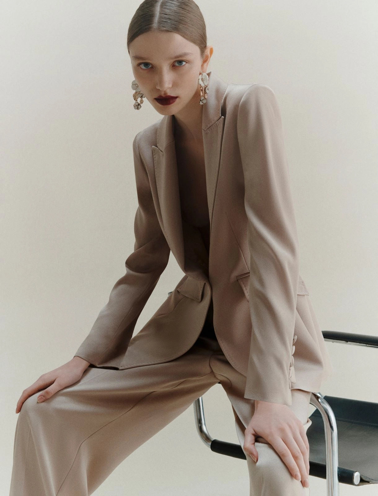 Giacca in satin naturale MARELLA COGNAC