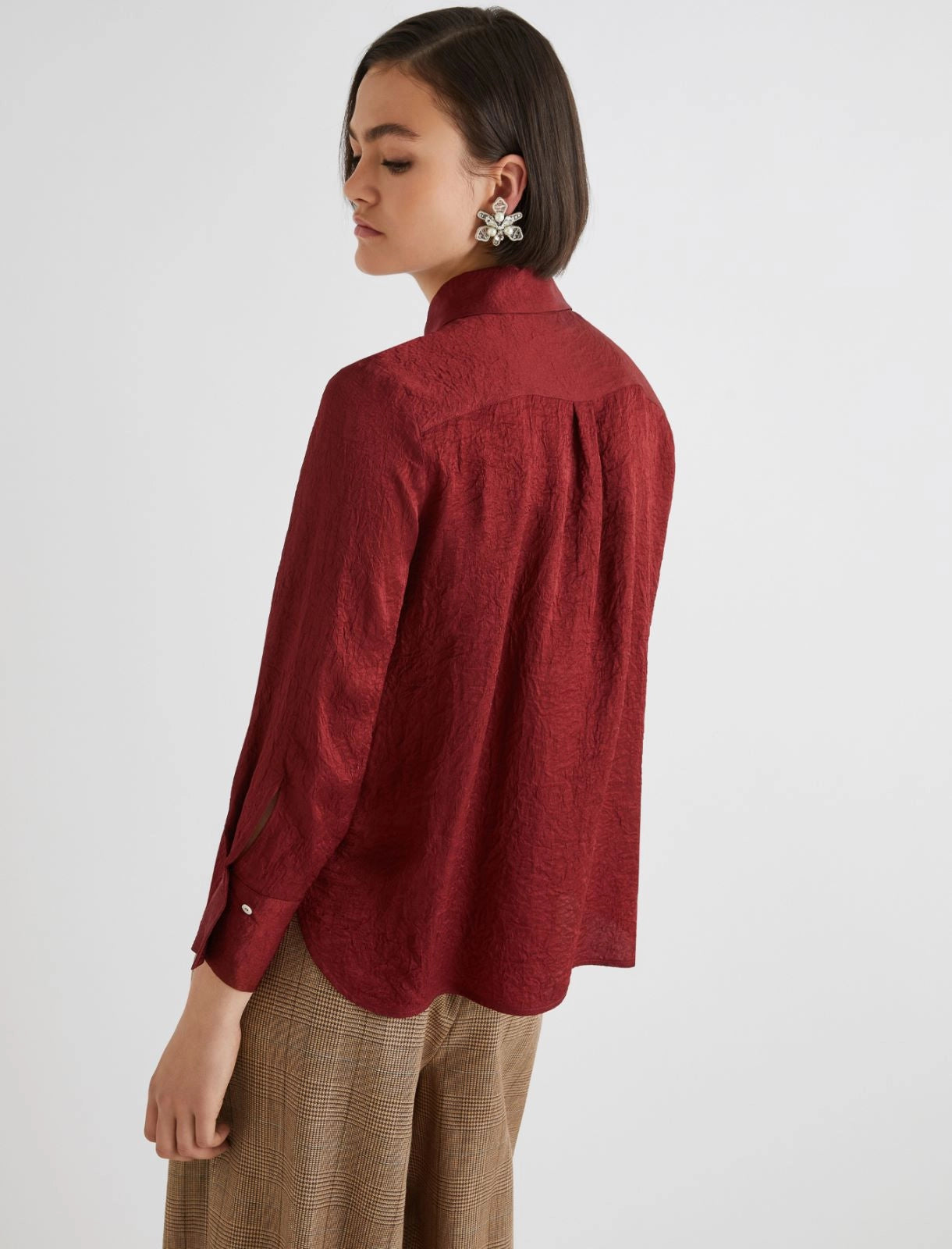 Camicia effetto crinckle bordeaux MARELLA LIRICO