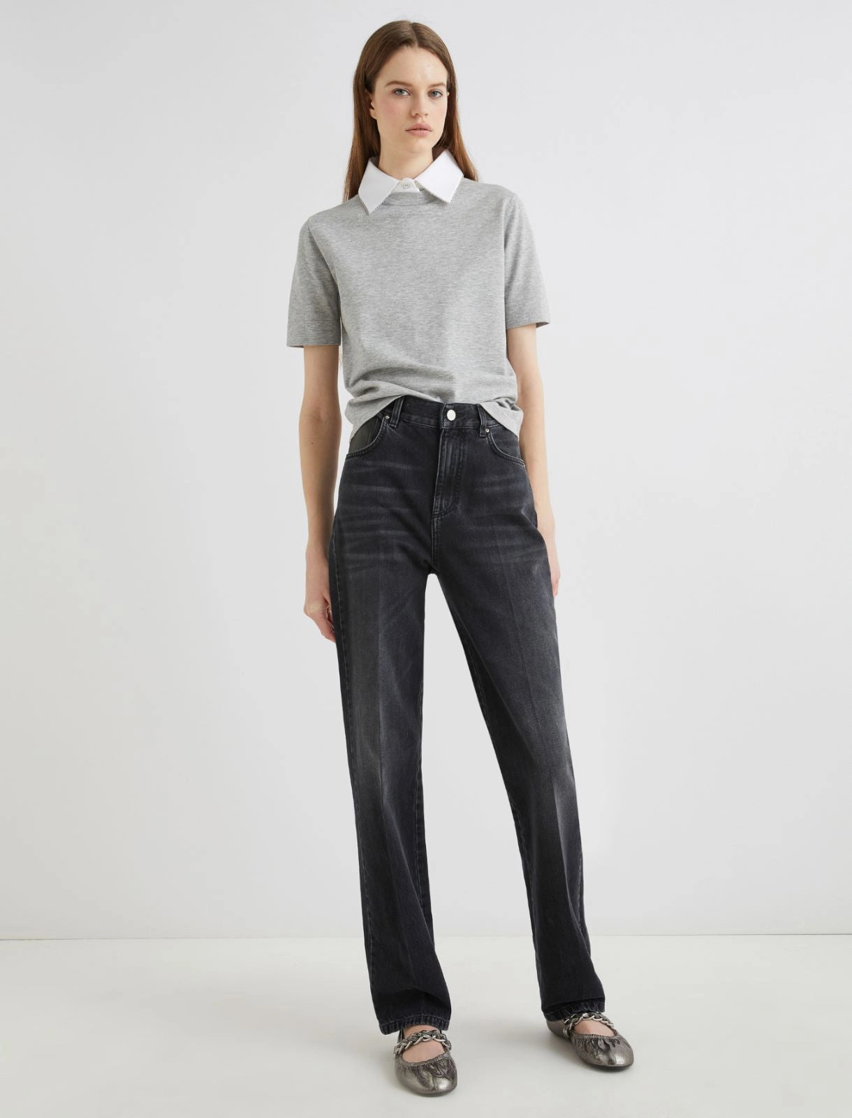 Jeans wide leg grigio MARELLA WLEG1