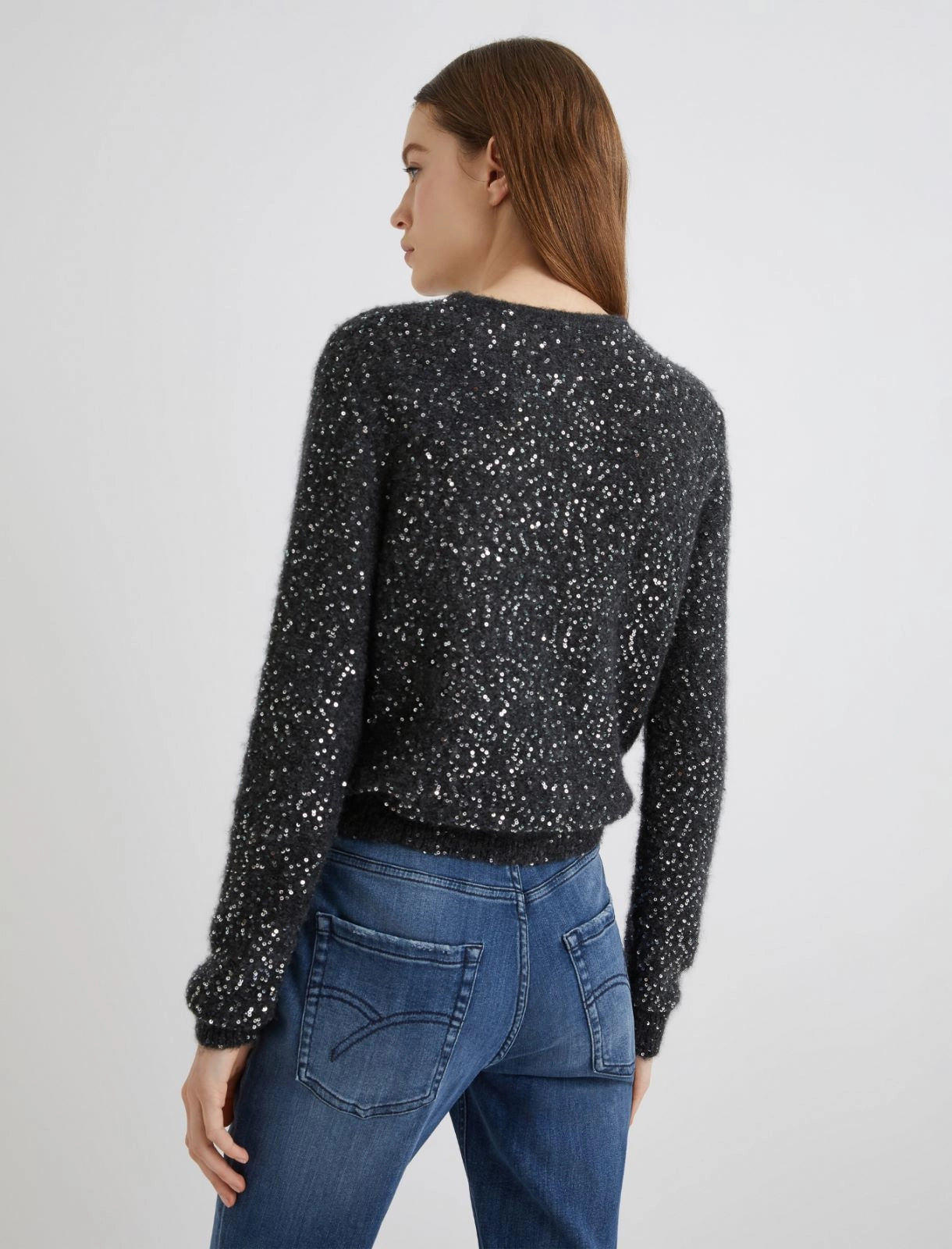 Cardigan in maglia con paillettes MARELLA SABA1
