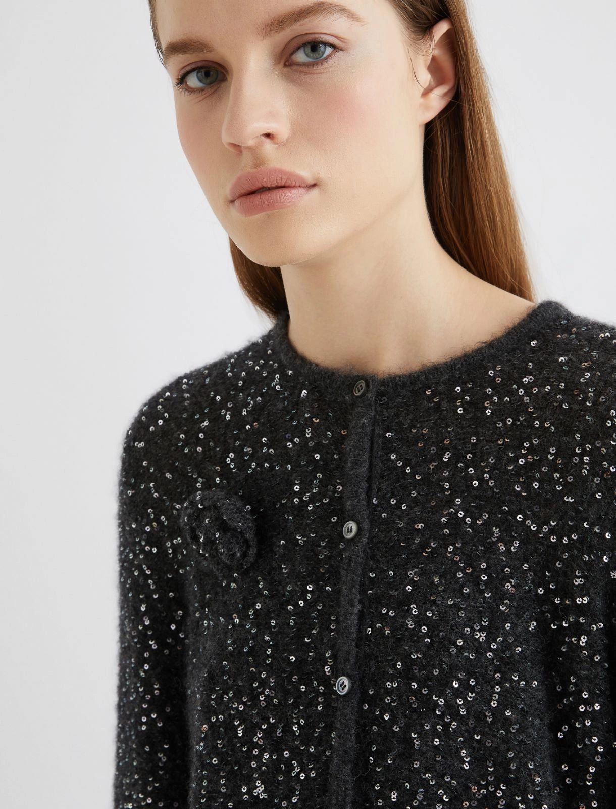 Cardigan in maglia con paillettes MARELLA SABA1