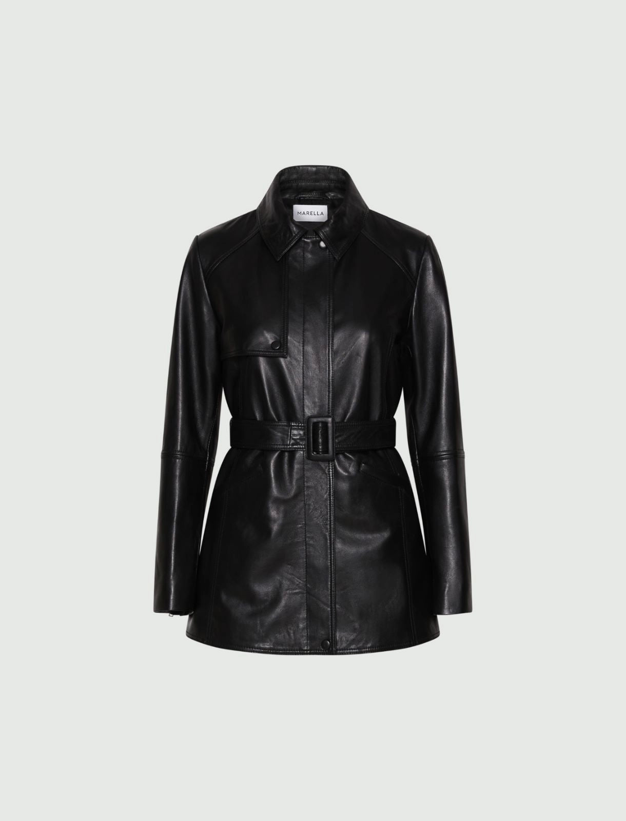 Giaccone in pelle nero MARELLA SEDILE