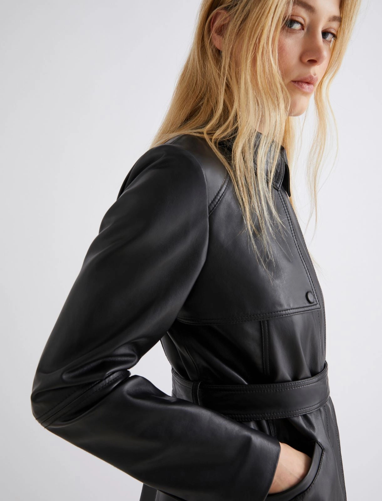 Giaccone in pelle nero MARELLA SEDILE