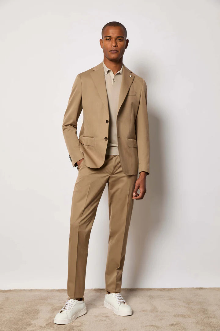 Abito James in lana e cotone beige LBM1911 53370