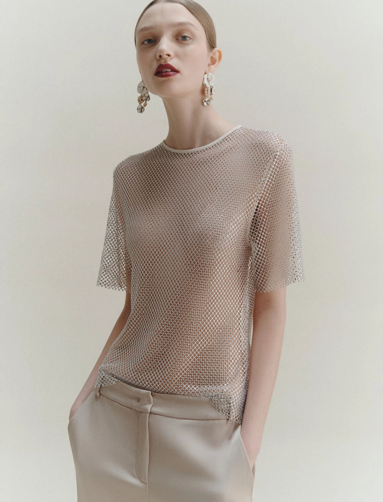T shirt in rete con strass MARELLA LODOLA