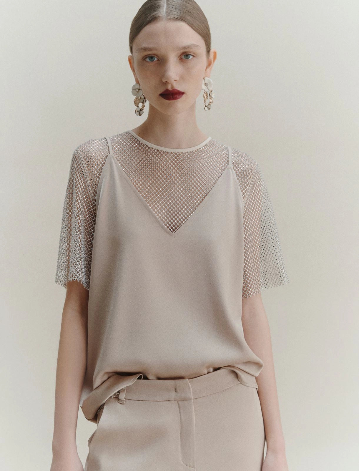 T shirt in rete con strass MARELLA LODOLA