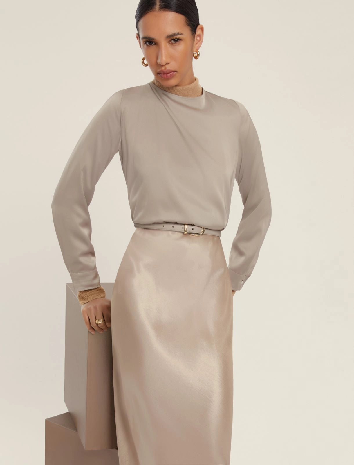 Blusa in raso strecht EMME MADERA