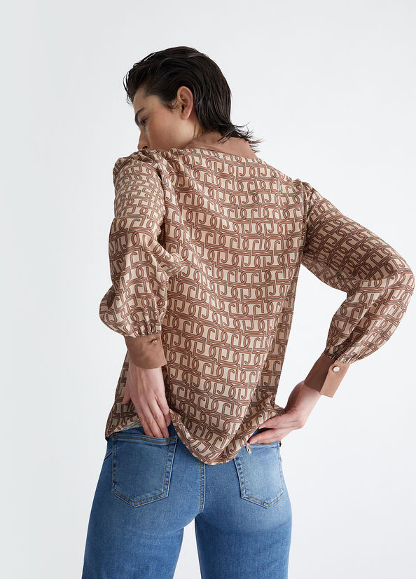 Camicia monogram in seta LIU JO CA4328