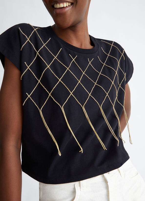 T shirt con ricami gioiello LIU JO CA4444