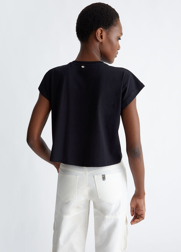 T shirt con ricami gioiello LIU JO CA4444