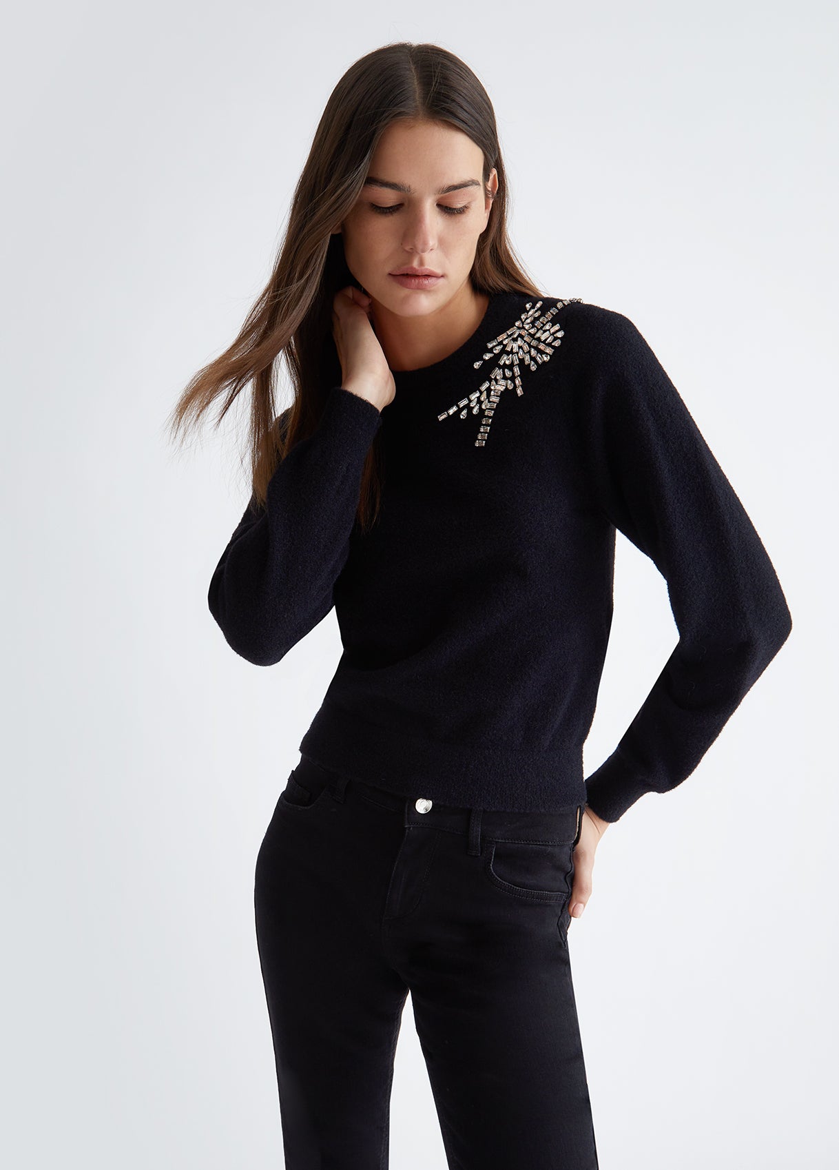Maglia con strass LIU JO CF3210