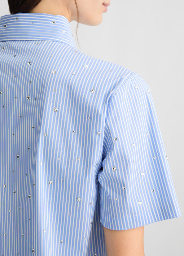 Camicia boxy azzurra LIUJO CA5018