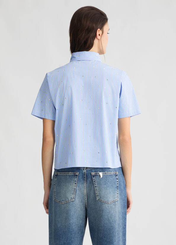 Camicia boxy azzurra LIUJO CA5018