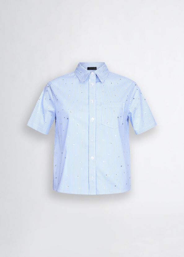Camicia boxy azzurra LIUJO CA5018