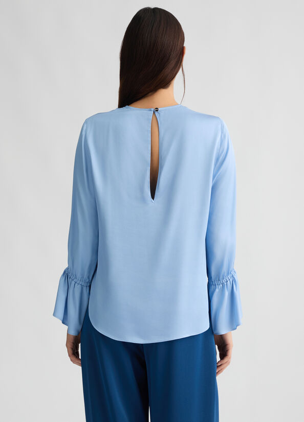 Blusa in raso azzurra LIUJO CA5242