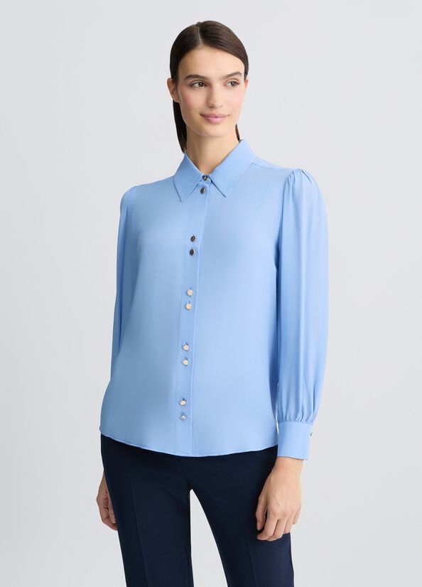 Camicia azzurra in viscosa LIUJO CA5299