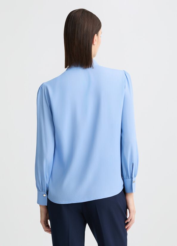 Camicia azzurra in viscosa LIUJO CA5299