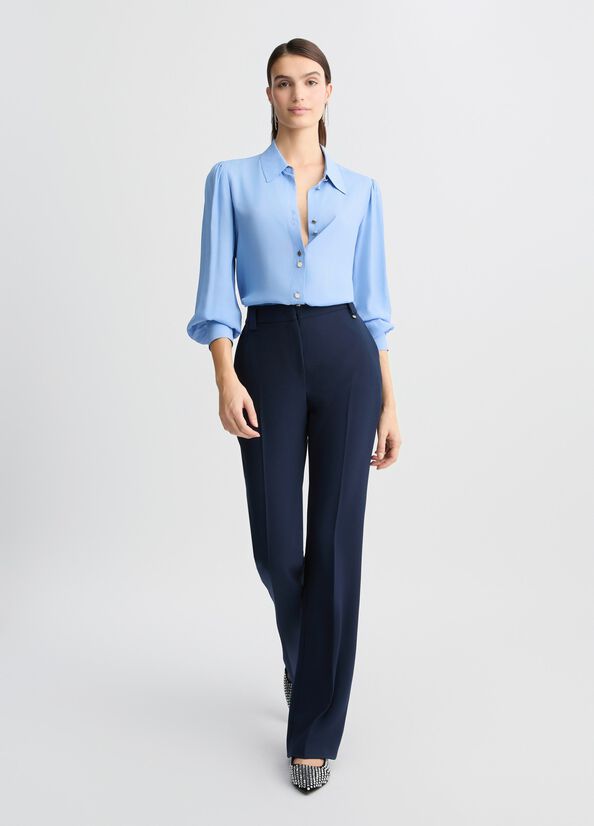 Camicia azzurra in viscosa LIUJO CA5299