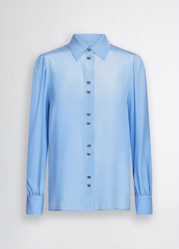 Camicia azzurra in viscosa LIUJO CA5299