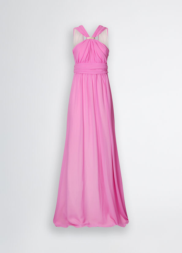 Abito lungo elegante rosa LIU JO CA5026