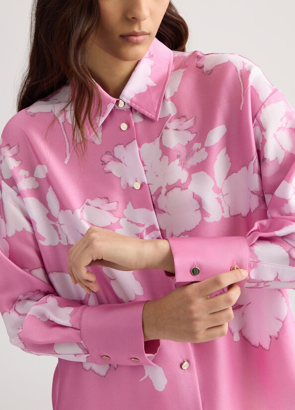 Camicia in raso rosa LIU JO CA5411