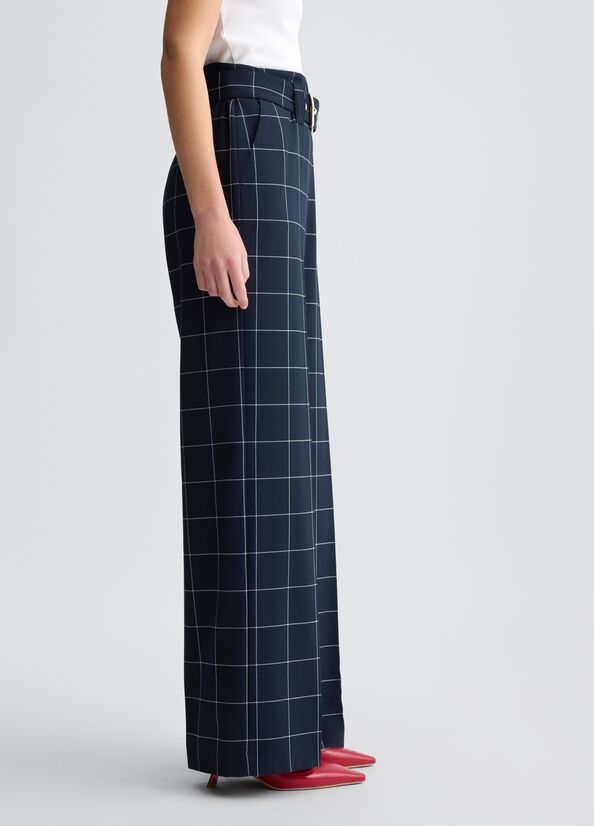 Pantalone in check a vita alta LIUJO CA5236