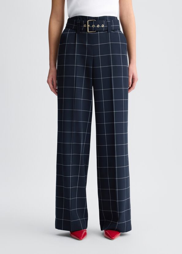 Pantalone in check a vita alta LIUJO CA5236