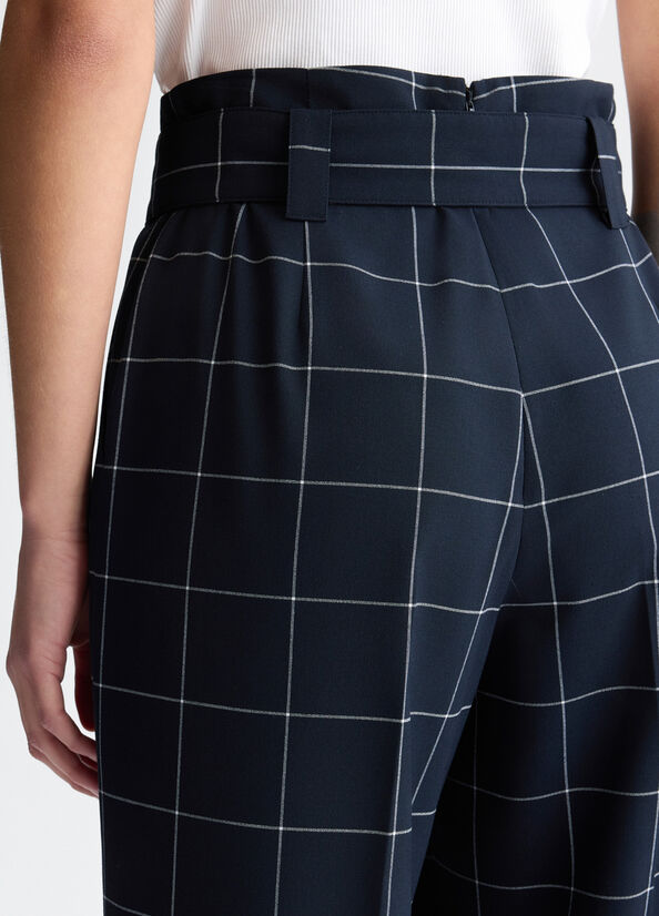 Pantalone in check a vita alta LIUJO CA5236