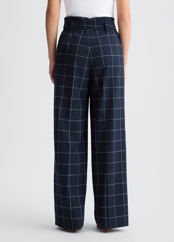 Pantalone in check a vita alta LIUJO CA5236