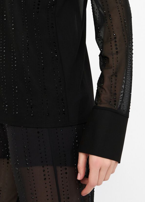 Camicia in tulle con strass LIU JO CF5056