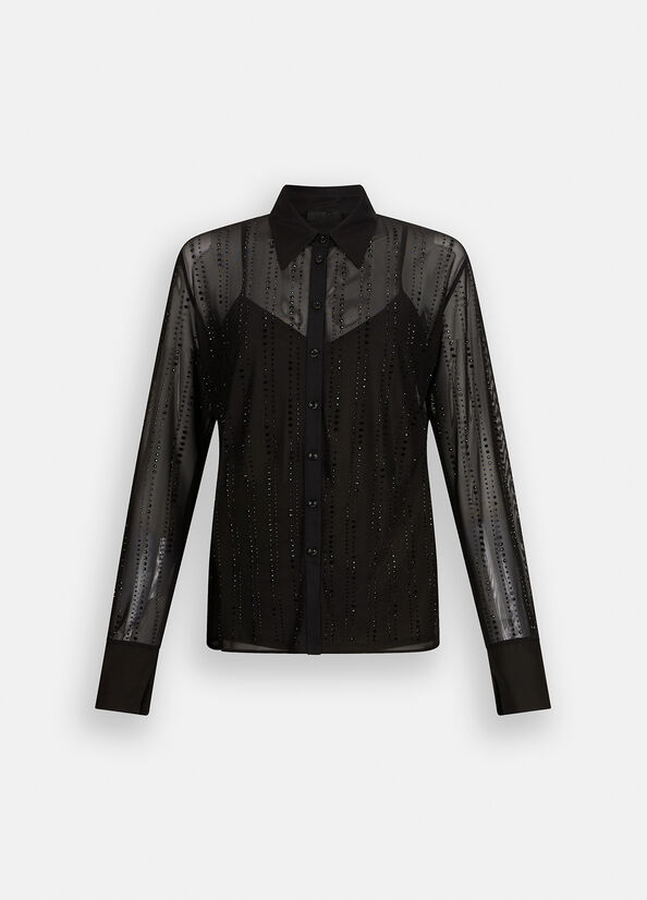 Camicia in tulle con strass LIU JO CF5056