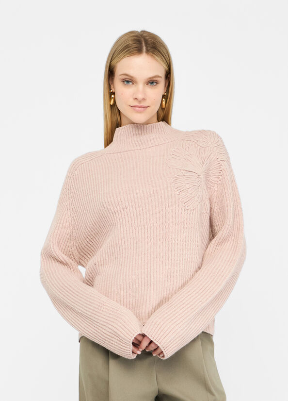 Maglione in lana rosa cipria LIU JO CF5399