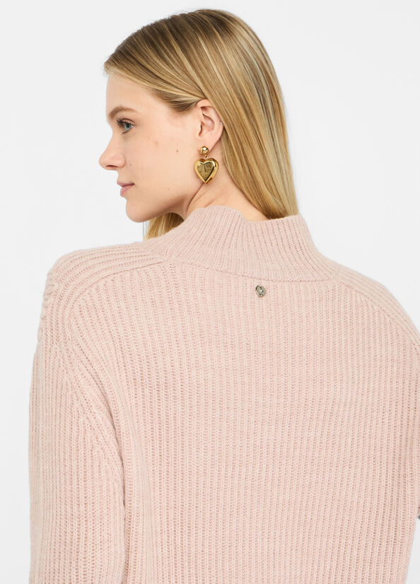 Maglione in lana rosa cipria LIU JO CF5399