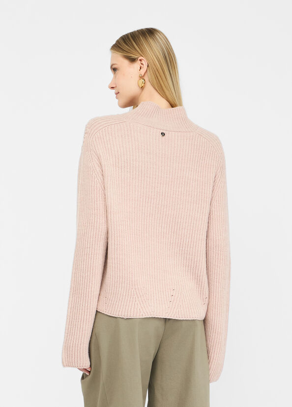 Maglione in lana rosa cipria LIU JO CF5399