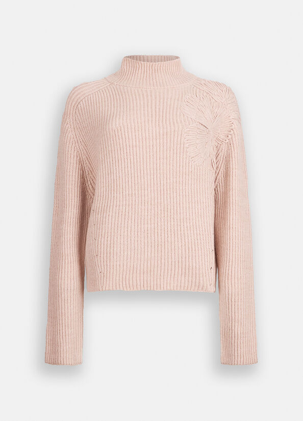 Maglione in lana rosa cipria LIU JO CF5399