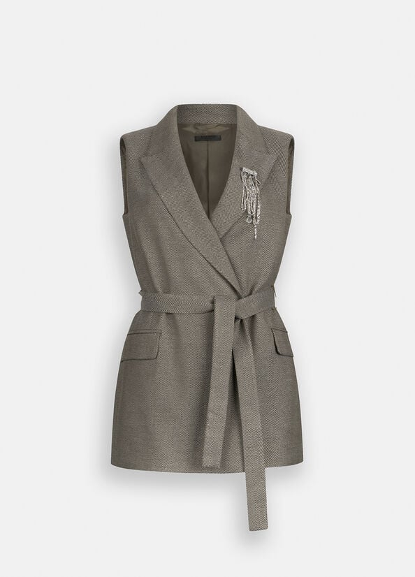 Gilet chevron con cintura LIU JO CF5259