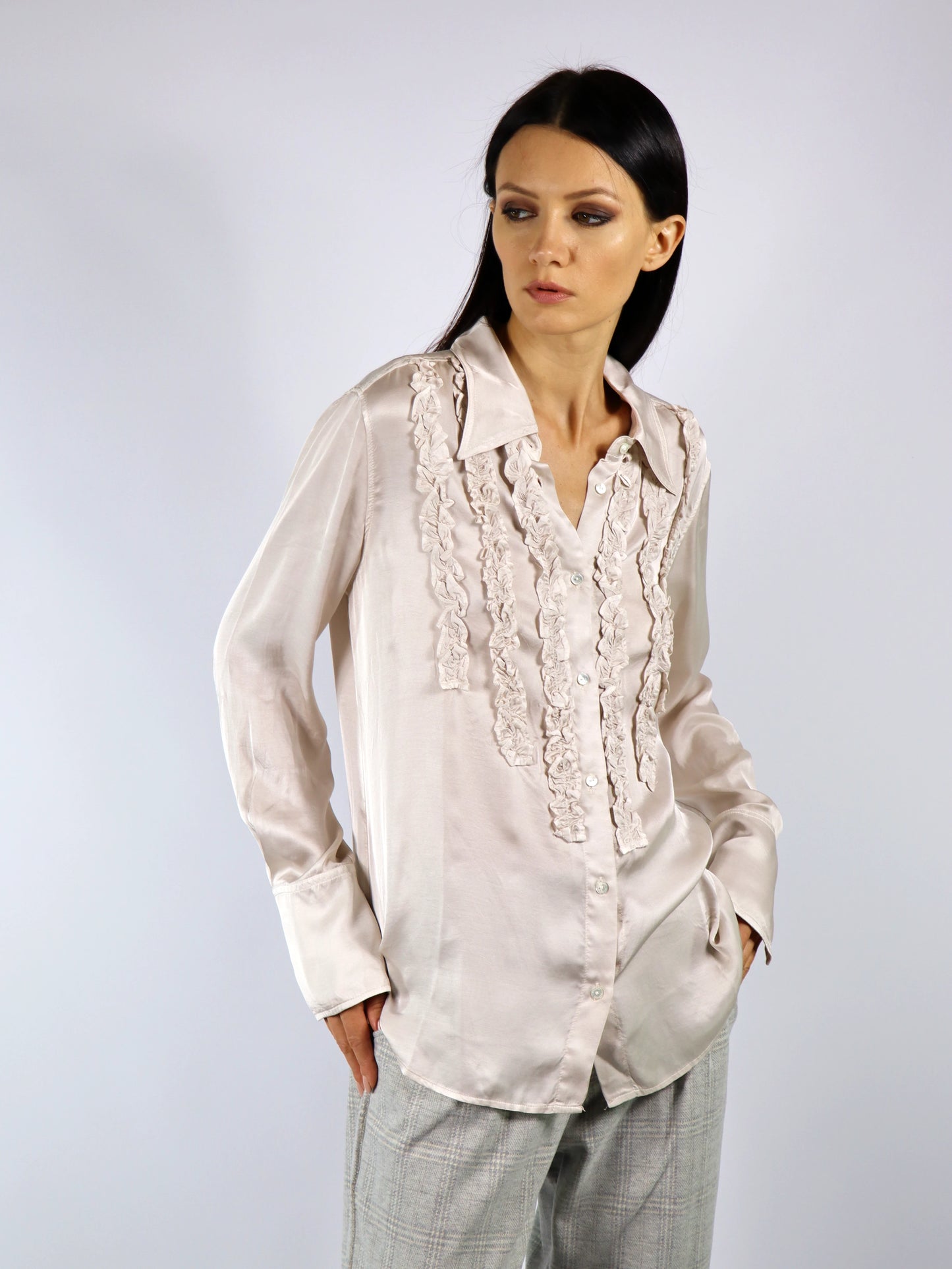 Camicia in viscosa con rouches MASON'S VISB44