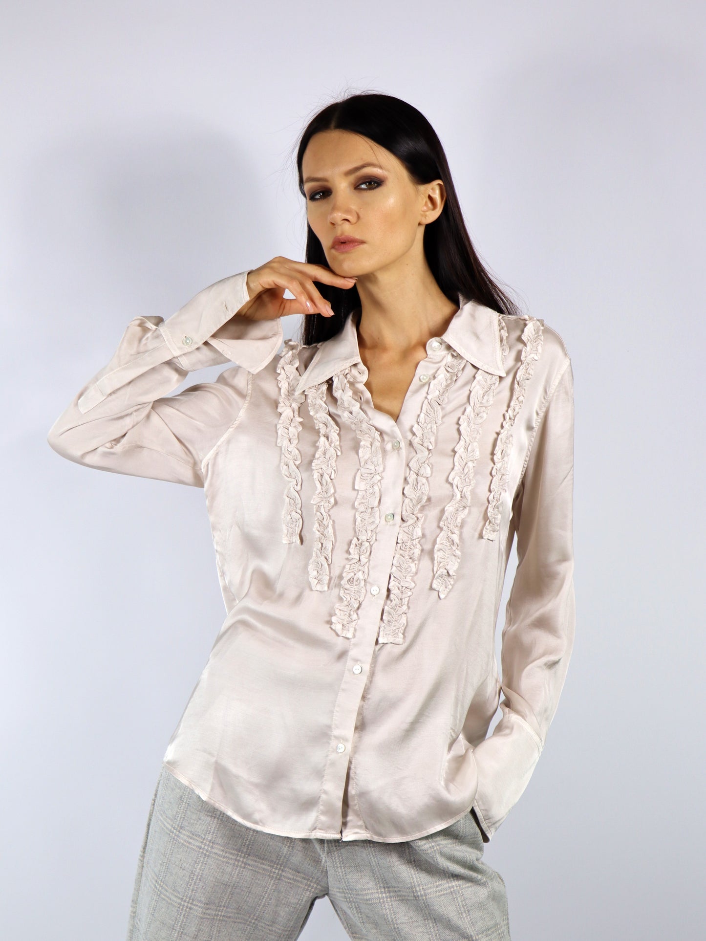 Camicia in viscosa con rouches MASON'S VISB44