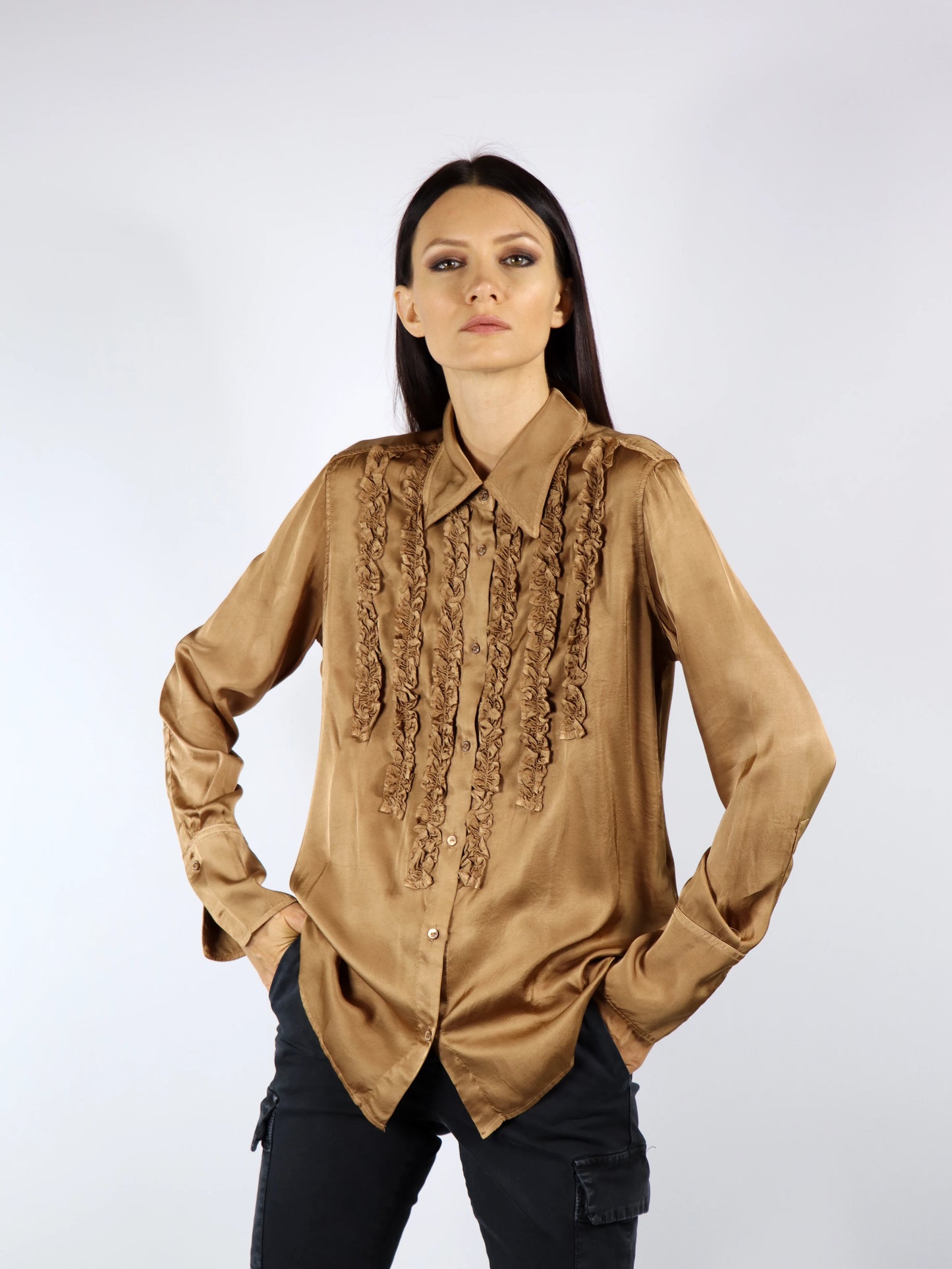 Camicia in viscosa con rouches MASON'S VISB44