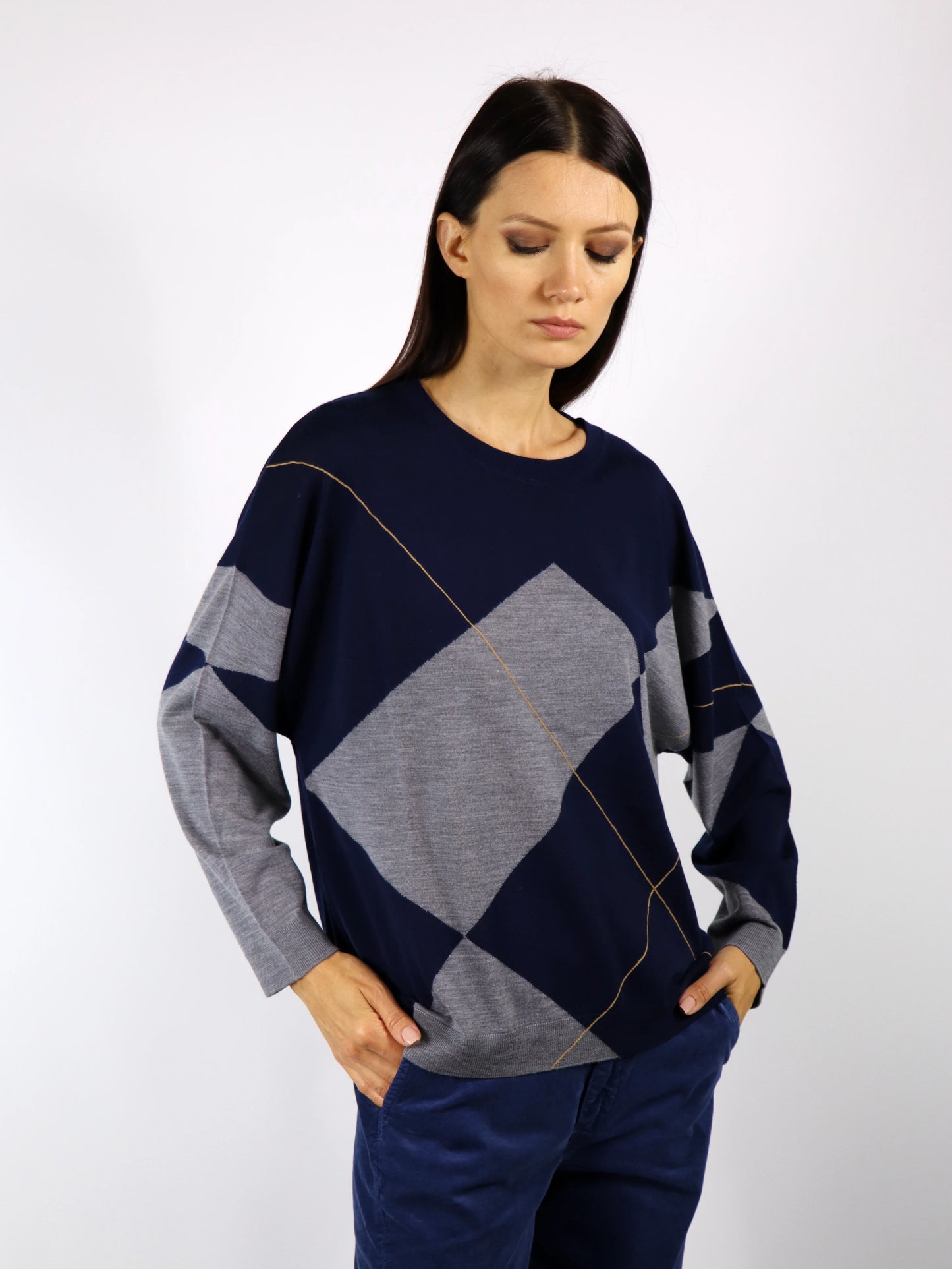 Maglia con intarsio geometrico KANGRA 798301