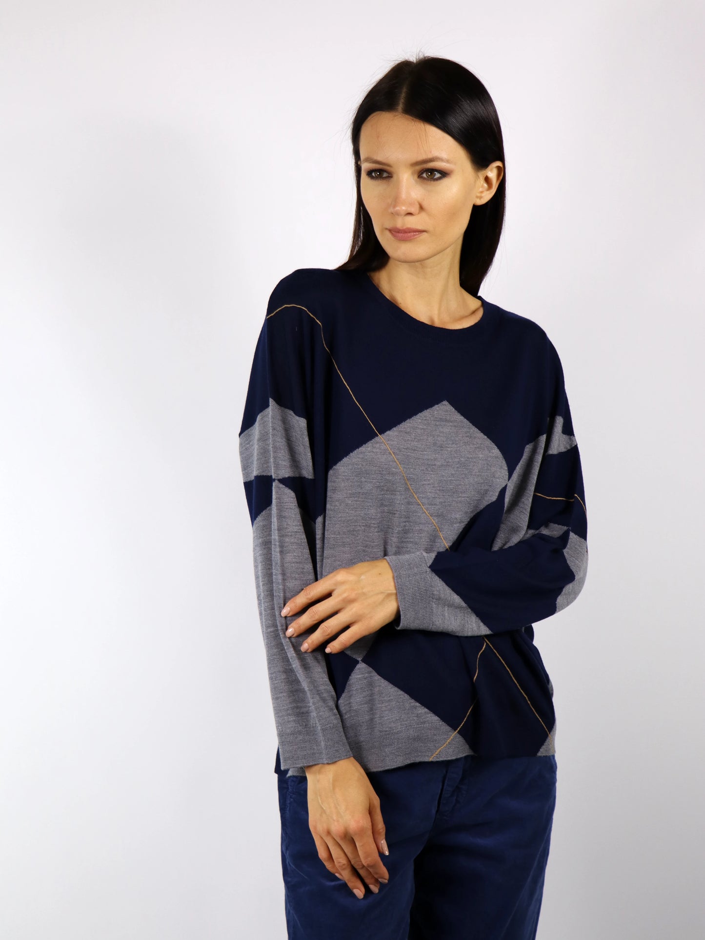 Maglia con intarsio geometrico KANGRA 798301