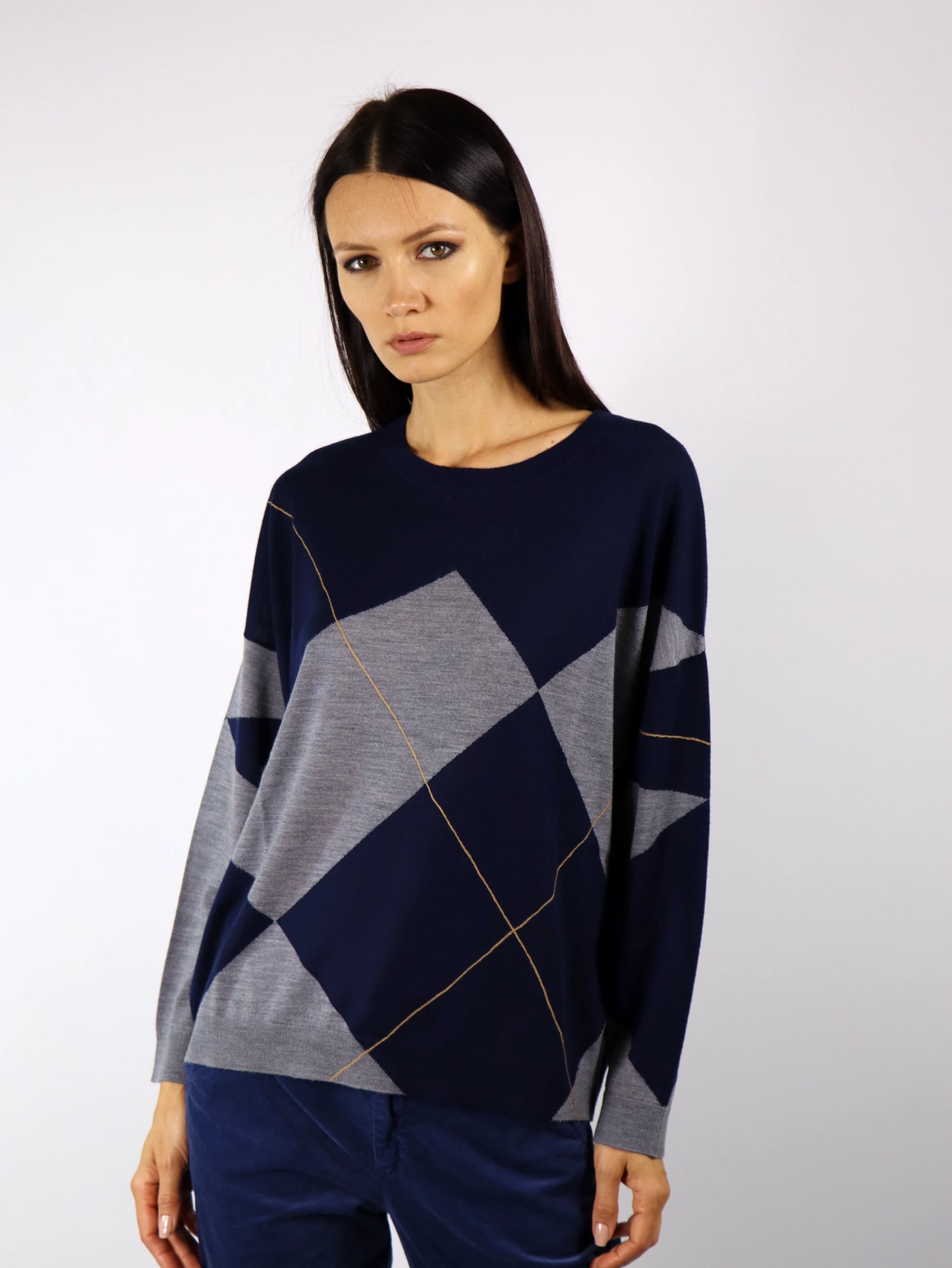 Maglia con intarsio geometrico KANGRA 798301
