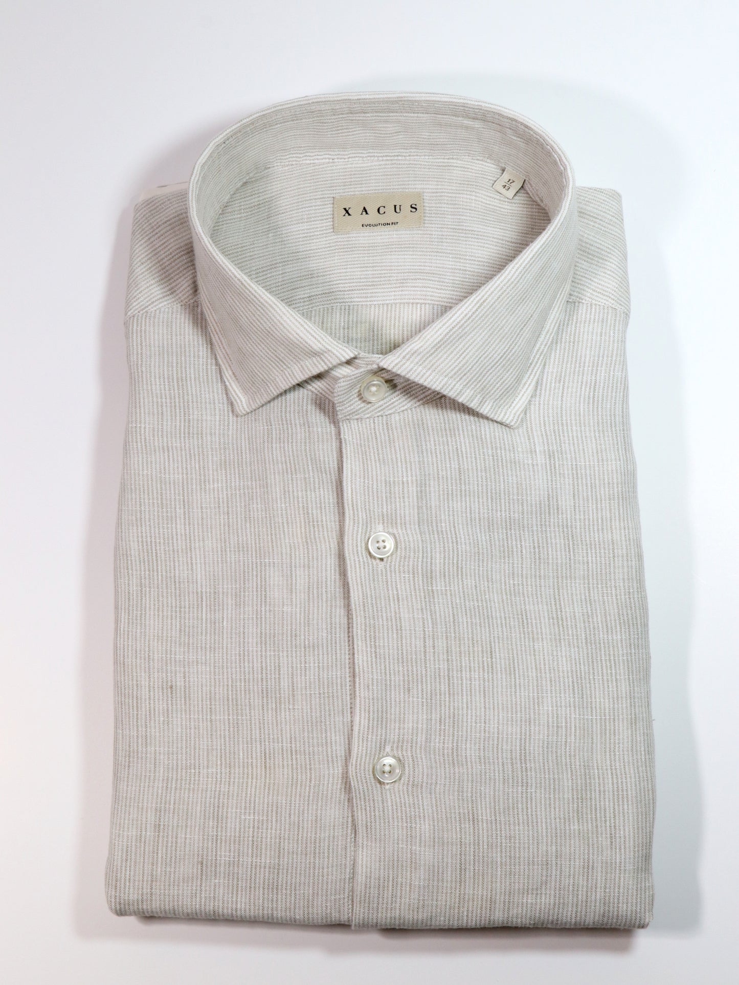 Camicia in lino sabbia XACUS 61270