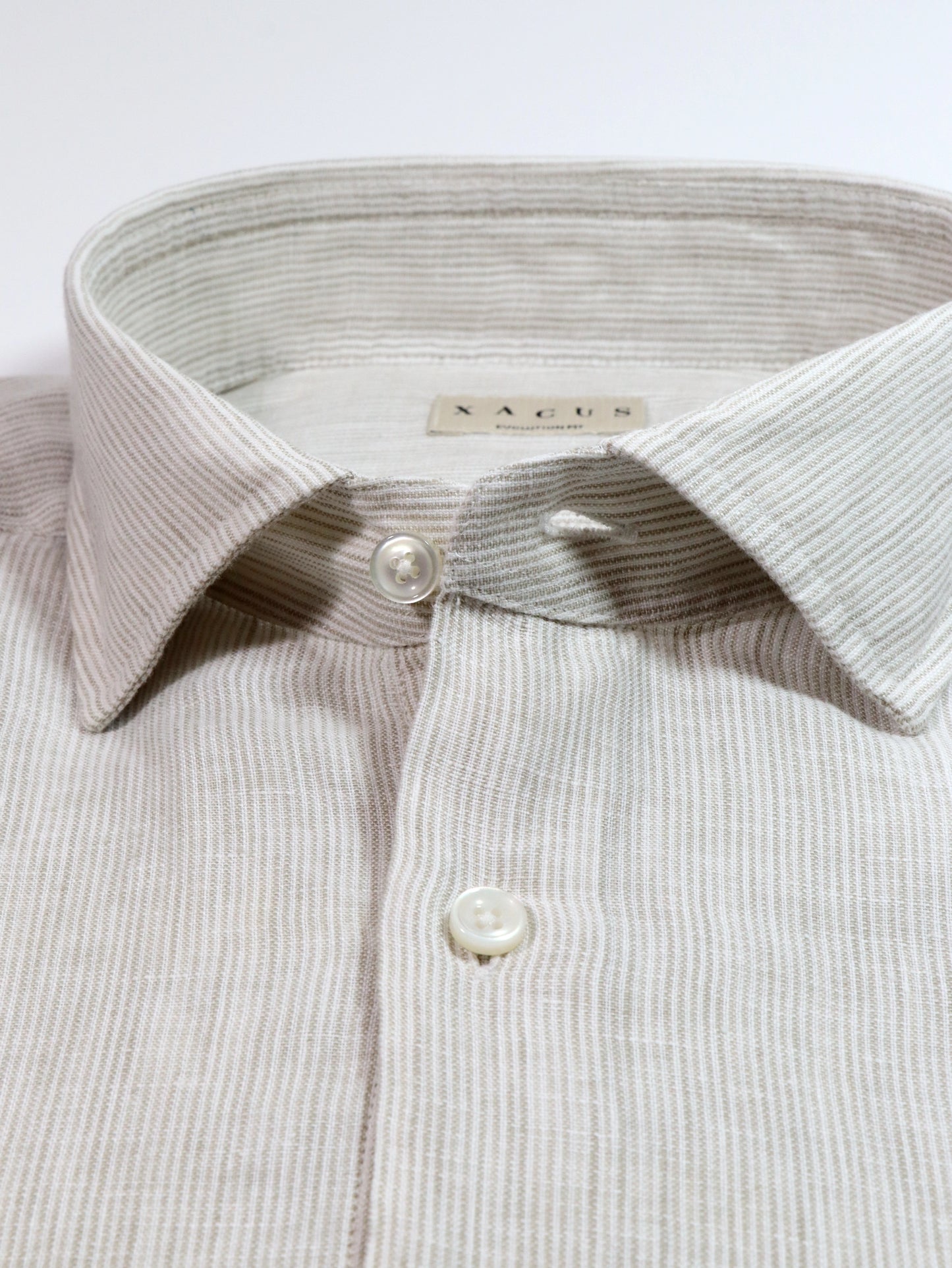 Camicia in lino sabbia XACUS 61270