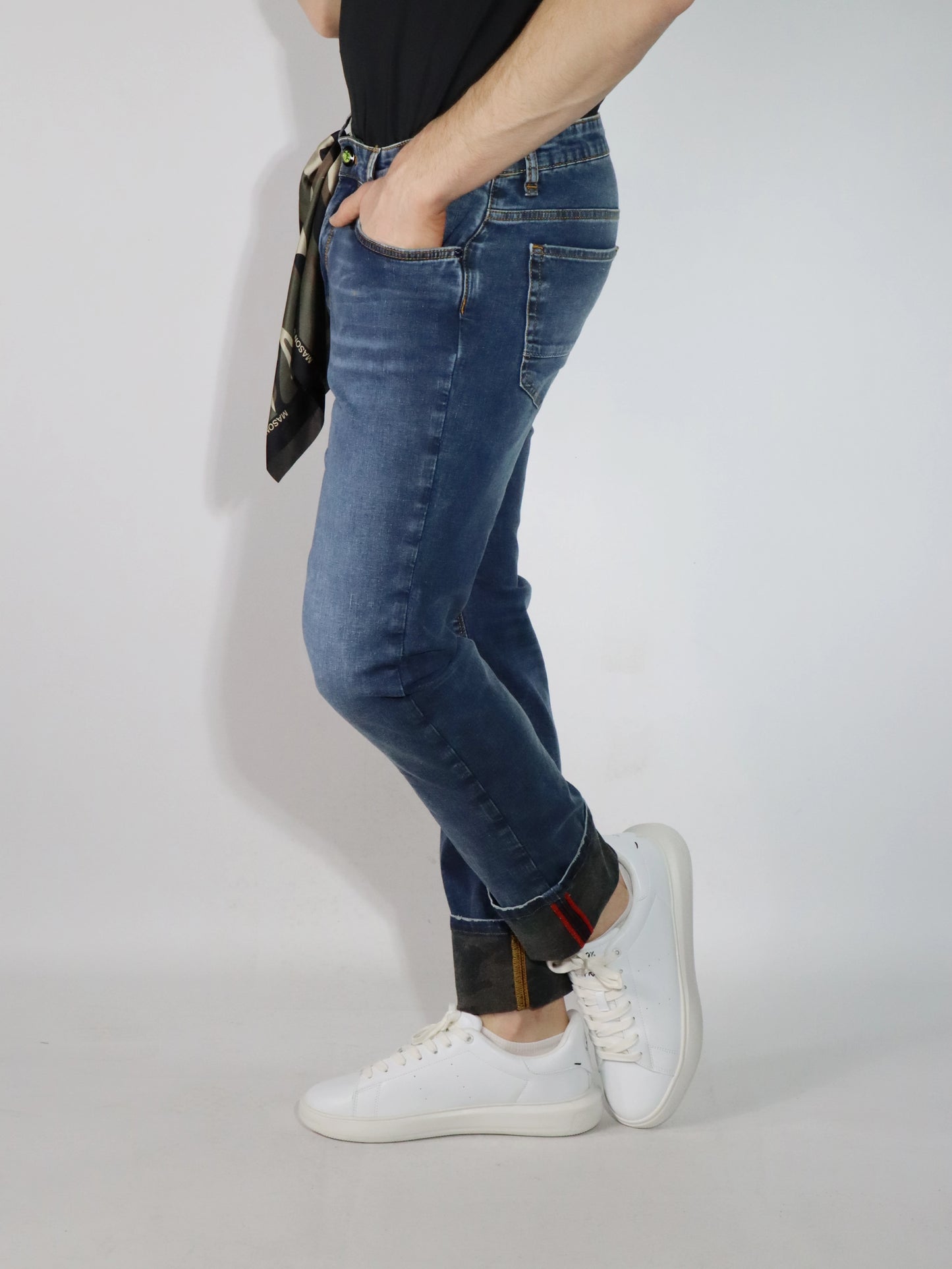 Jeans stretch con pattern mimetico MASON'S DE42S13
