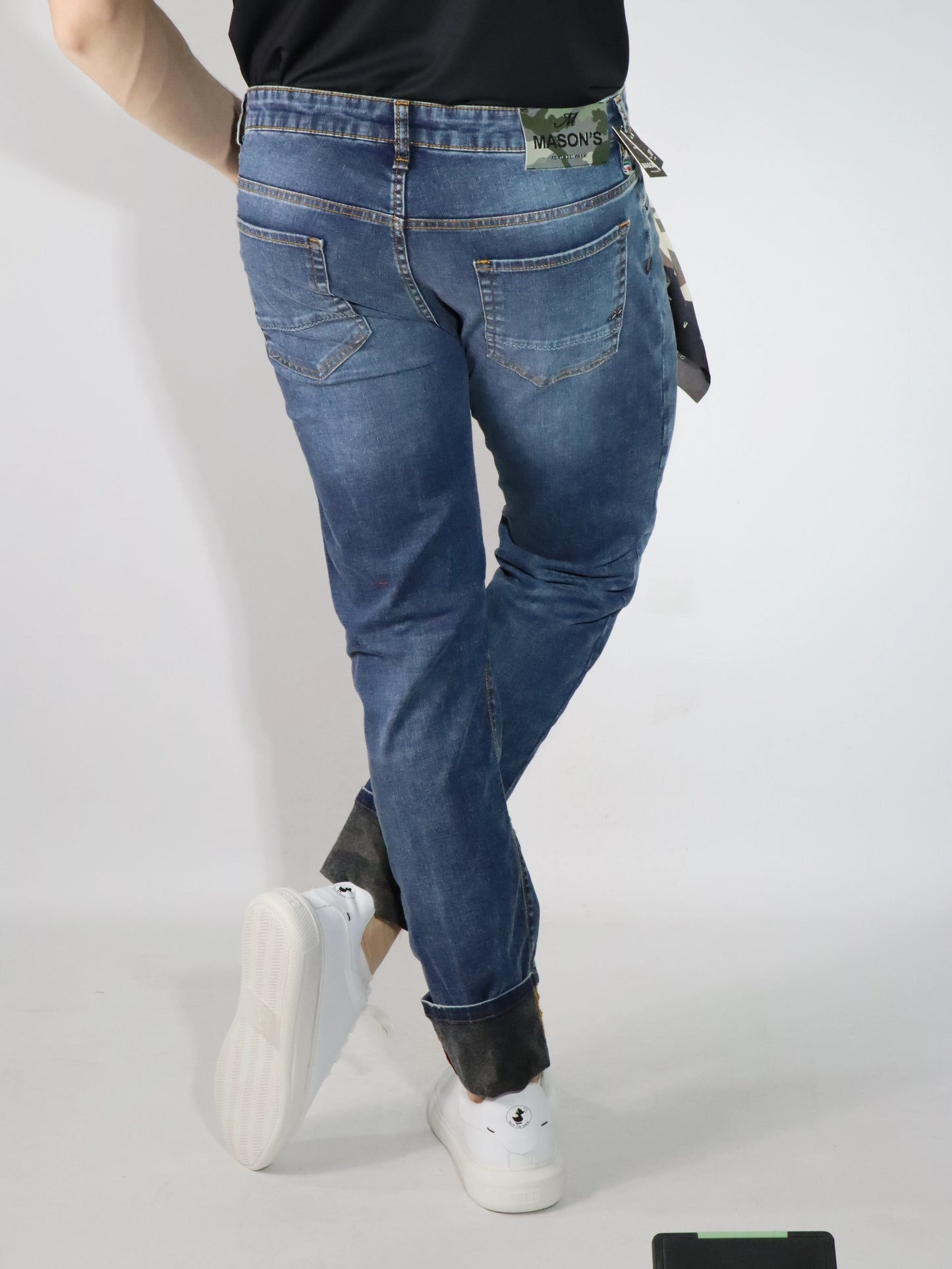 Jeans stretch con pattern mimetico MASON'S DE42S13