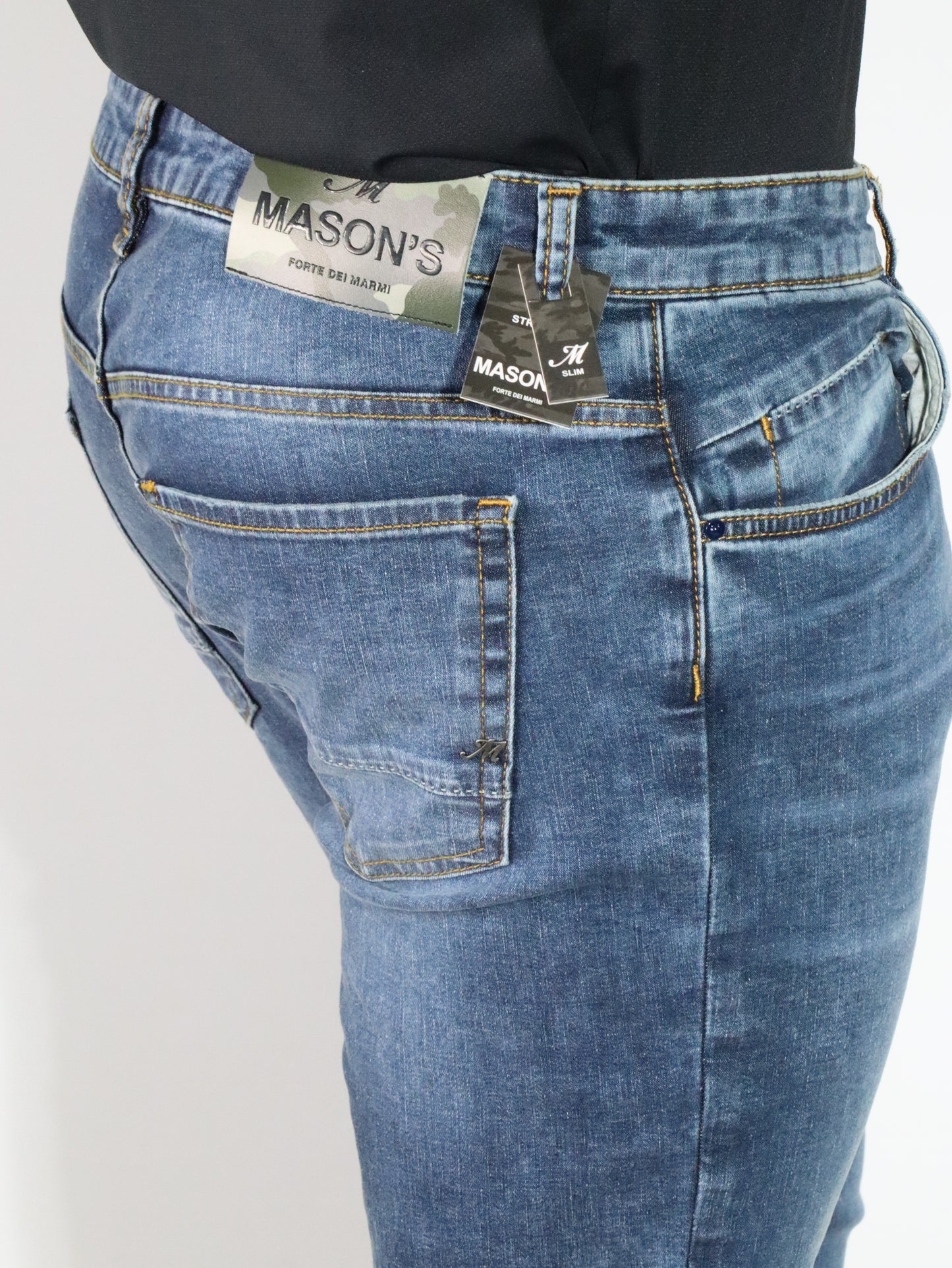 Jeans stretch con pattern mimetico MASON'S DE42S13