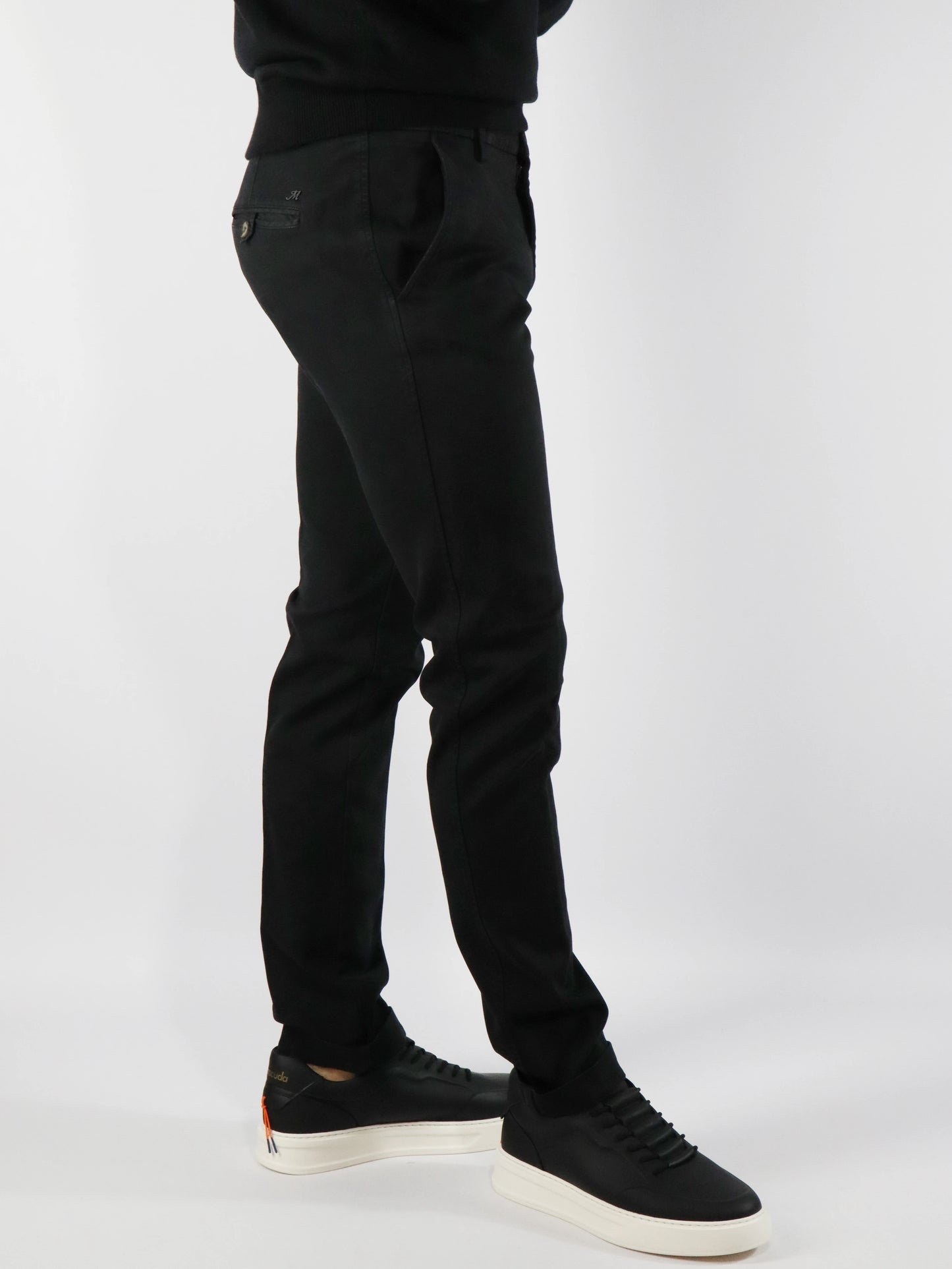 Pantalone chino in jersey nero MASON'S JERT10