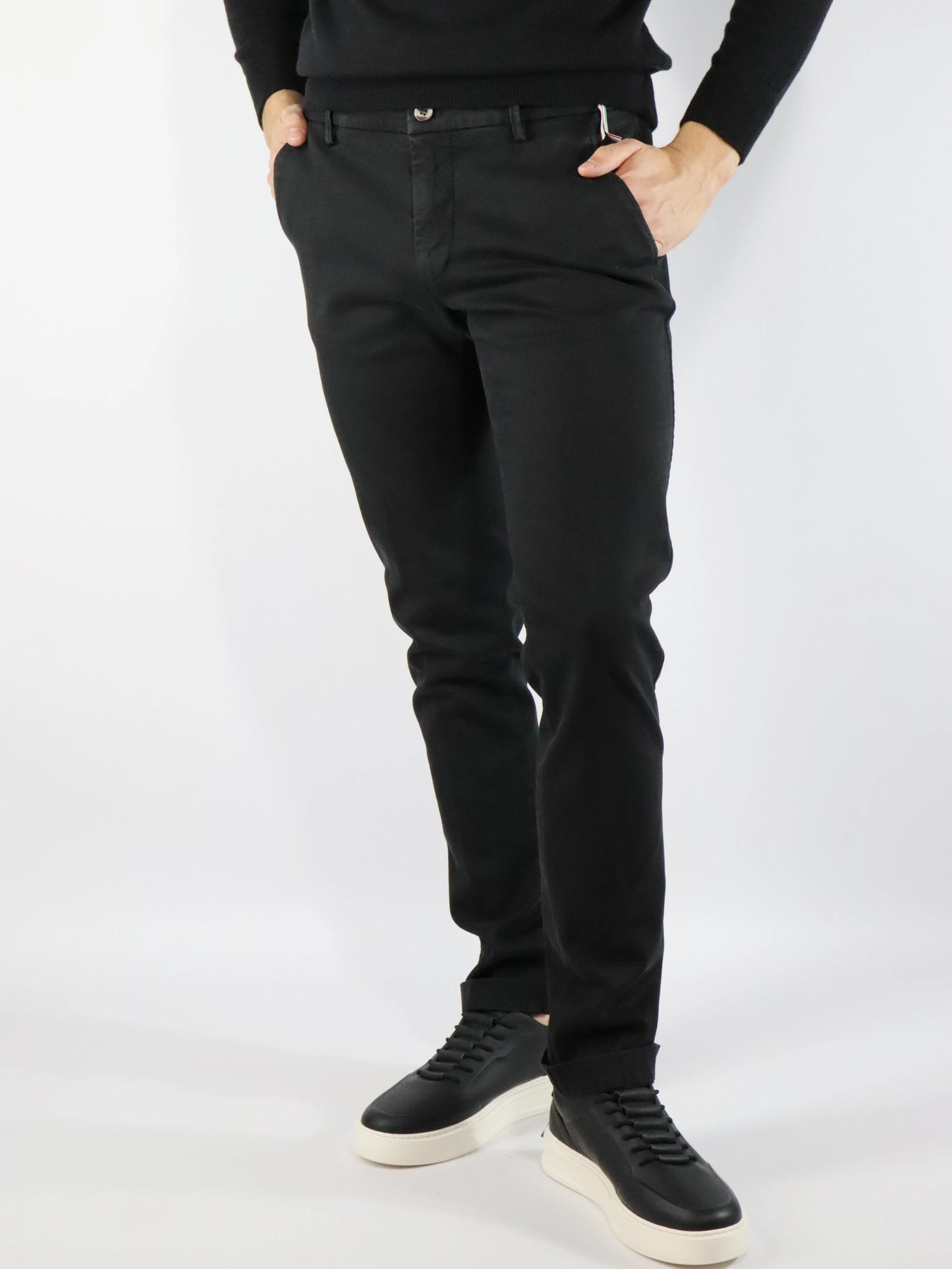 Pantalone chino in jersey nero MASON'S JERT10
