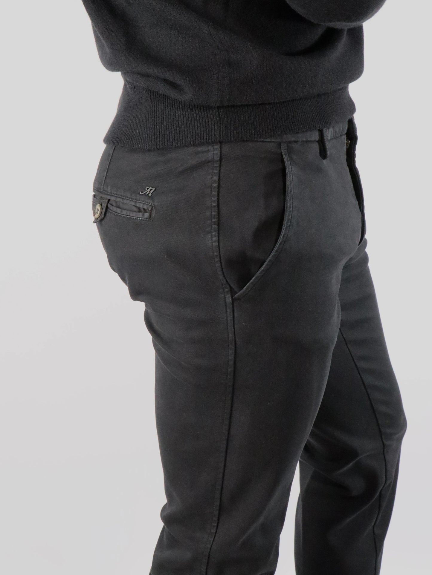 Pantalone chino in jersey nero MASON'S JERT10